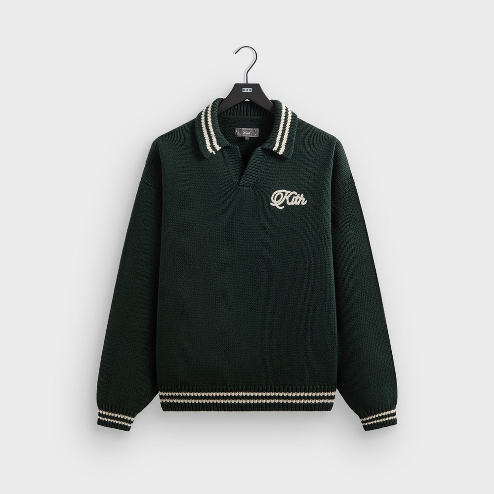 Kith Nelson Rugby Sweater in Stadium Green Embroidered Logo Art Men’s Size XXL